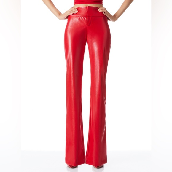 Alice + Olivia Pants - Alice + Olivia Vegan Leather Bootcut Pant *flaw